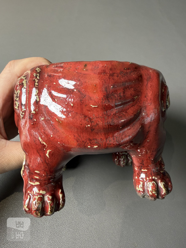 清 石湾窑瑞兽狻猊香炉 - 图8
